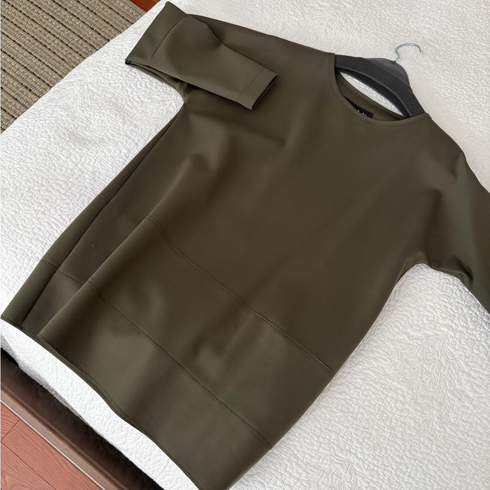 SHAN dark Olive Green scuba tunic